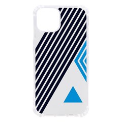 Blue Lines Background, Retro Backgrounds, Blue Iphone 13 Tpu Uv Print Case by nateshop