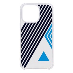 Blue Lines Background, Retro Backgrounds, Blue Iphone 13 Pro Tpu Uv Print Case by nateshop