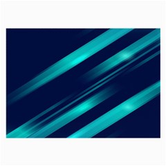 Blue Neon Lines, Blue Background, Abstract Background Large Glasses Cloth by nateshop