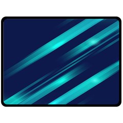 Blue Neon Lines, Blue Background, Abstract Background Fleece Blanket (large) by nateshop