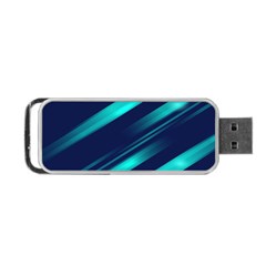 Blue Neon Lines, Blue Background, Abstract Background Portable Usb Flash (two Sides) by nateshop