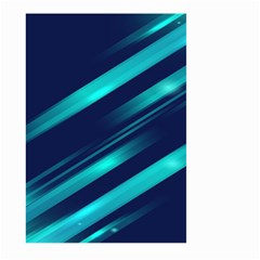 Blue Neon Lines, Blue Background, Abstract Background Large Garden Flag (two Sides) by nateshop