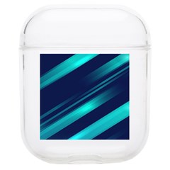 Blue Neon Lines, Blue Background, Abstract Background Soft Tpu Airpods 1/2 Case by nateshop