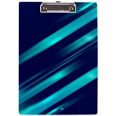 Blue Neon Lines, Blue Background, Abstract Background A4 Acrylic Clipboard by nateshop