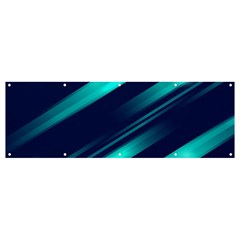 Blue Neon Lines, Blue Background, Abstract Background Banner And Sign 12  X 4  by nateshop