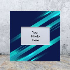 Blue Neon Lines, Blue Background, Abstract Background White Box Photo Frame 4  X 6  by nateshop