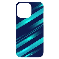 Blue Neon Lines, Blue Background, Abstract Background Iphone 14 Pro Max Black Uv Print Case by nateshop