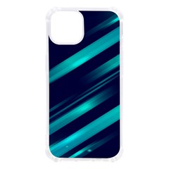 Blue Neon Lines, Blue Background, Abstract Background Iphone 13 Tpu Uv Print Case by nateshop