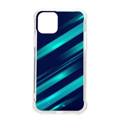 Blue Neon Lines, Blue Background, Abstract Background Iphone 11 Pro 5 8 Inch Tpu Uv Print Case by nateshop