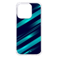 Blue Neon Lines, Blue Background, Abstract Background Iphone 14 Pro Tpu Uv Print Case by nateshop