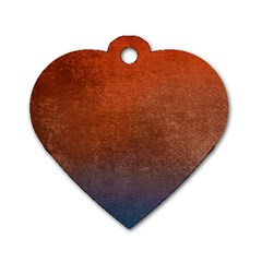 Orange To Blue, Abstract, Background, Blue, Orange, Dog Tag Heart (two Sides) by nateshop