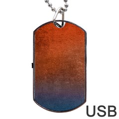 Orange To Blue, Abstract, Background, Blue, Orange, Dog Tag Usb Flash (one Side) by nateshop