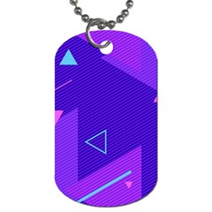 Purple Geometric Abstraction, Purple Neon Background Dog Tag (one Side) by nateshop