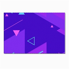 Purple Geometric Abstraction, Purple Neon Background Postcard 4 x 6  (pkg Of 10) by nateshop