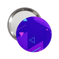 Purple Geometric Abstraction, Purple Neon Background 2 25  Handbag Mirrors by nateshop