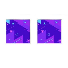 Purple Geometric Abstraction, Purple Neon Background Cufflinks (square) by nateshop