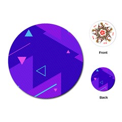 Purple Geometric Abstraction, Purple Neon Background Playing Cards Single Design (round) by nateshop