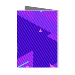 Purple Geometric Abstraction, Purple Neon Background Mini Greeting Cards (pkg Of 8) by nateshop