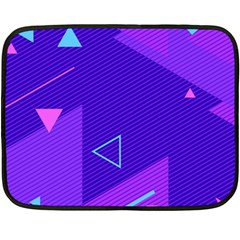 Purple Geometric Abstraction, Purple Neon Background Two Sides Fleece Blanket (mini) by nateshop