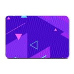 Purple Geometric Abstraction, Purple Neon Background Small Doormat 24 x16  Door Mat