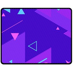 Purple Geometric Abstraction, Purple Neon Background Fleece Blanket (medium) by nateshop