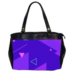 Purple Geometric Abstraction, Purple Neon Background Oversize Office Handbag (2 Sides) by nateshop