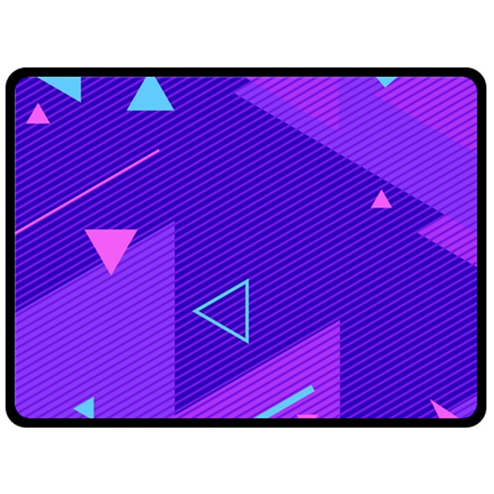 Purple Geometric Abstraction, Purple Neon Background Fleece Blanket (Large)