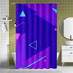 Purple Geometric Abstraction, Purple Neon Background Shower Curtain 48  X 72  (small)  by nateshop