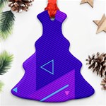 Purple Geometric Abstraction, Purple Neon Background Christmas Tree Ornament (Two Sides) Front