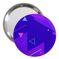 Purple Geometric Abstraction, Purple Neon Background 3  Handbag Mirrors by nateshop