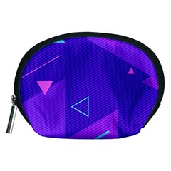 Purple Geometric Abstraction, Purple Neon Background Accessory Pouch (medium)