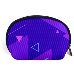 Purple Geometric Abstraction, Purple Neon Background Accessory Pouch (large) by nateshop