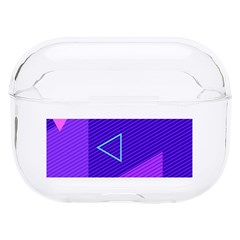 Purple Geometric Abstraction, Purple Neon Background Hard Pc Airpods Pro Case by nateshop