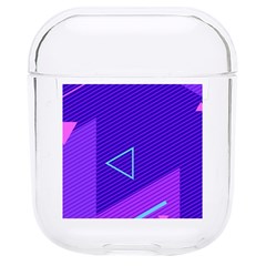 Purple Geometric Abstraction, Purple Neon Background Hard Pc Airpods 1/2 Case by nateshop