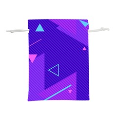 Purple Geometric Abstraction, Purple Neon Background Lightweight Drawstring Pouch (l) by nateshop