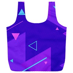 Purple Geometric Abstraction, Purple Neon Background Full Print Recycle Bag (xxl) by nateshop