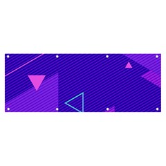 Purple Geometric Abstraction, Purple Neon Background Banner And Sign 8  X 3  by nateshop