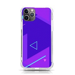 Purple Geometric Abstraction, Purple Neon Background Iphone 11 Pro 5 8 Inch Tpu Uv Print Case by nateshop