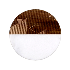 Purple Geometric Abstraction, Purple Neon Background Classic Marble Wood Coaster (round) 