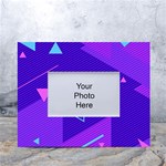 Purple Geometric Abstraction, Purple Neon Background White Tabletop Photo Frame 4 x6  Front