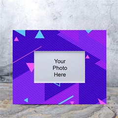 Purple Geometric Abstraction, Purple Neon Background White Tabletop Photo Frame 4 x6  by nateshop