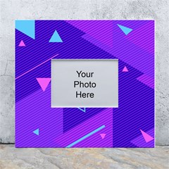 Purple Geometric Abstraction, Purple Neon Background White Wall Photo Frame 5  X 7  by nateshop