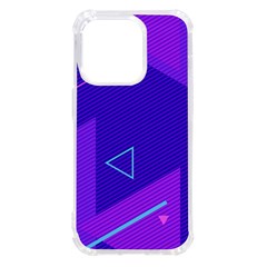 Purple Geometric Abstraction, Purple Neon Background Iphone 14 Pro Tpu Uv Print Case by nateshop