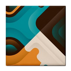 Retro Colored Abstraction Background, Creative Retro Tile Coaster by nateshop