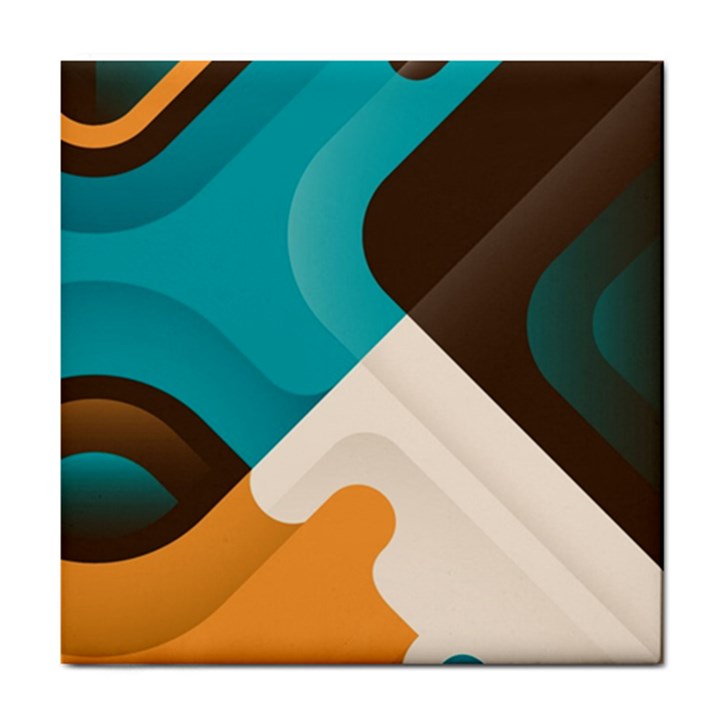 Retro Colored Abstraction Background, Creative Retro Tile Coaster