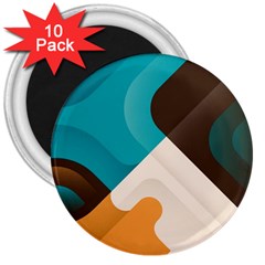 Retro Colored Abstraction Background, Creative Retro 3  Magnets (10 Pack)  by nateshop