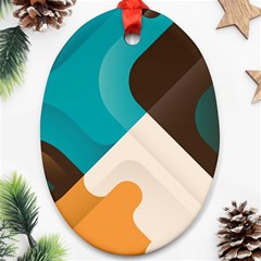 Retro Colored Abstraction Background, Creative Retro Ornament (oval) by nateshop