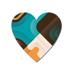 Retro Colored Abstraction Background, Creative Retro Heart Magnet by nateshop