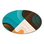 Retro Colored Abstraction Background, Creative Retro Oval Magnet Front