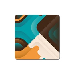 Retro Colored Abstraction Background, Creative Retro Square Magnet by nateshop